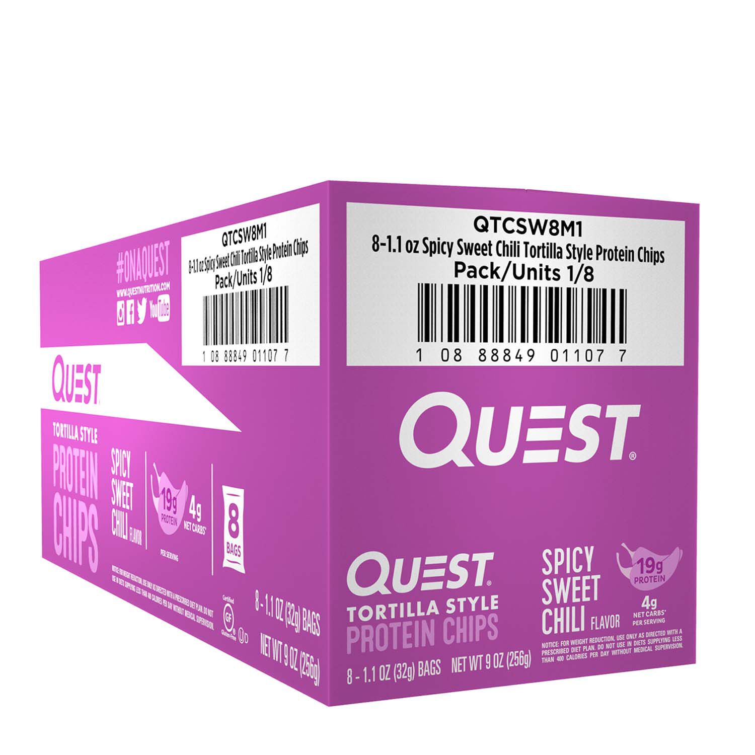 Tortilla Style Protein Chips - Spicy Sweet Chili (8 Bags)